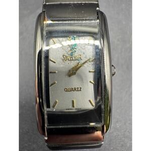 Vtg Swistar Swiss Men's Quartz Silver Dial Gunmetal Watch 3332-12L 20mm